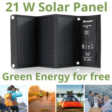 BRESSER Mobile Solar Charger 21 Watt - USB a DC output