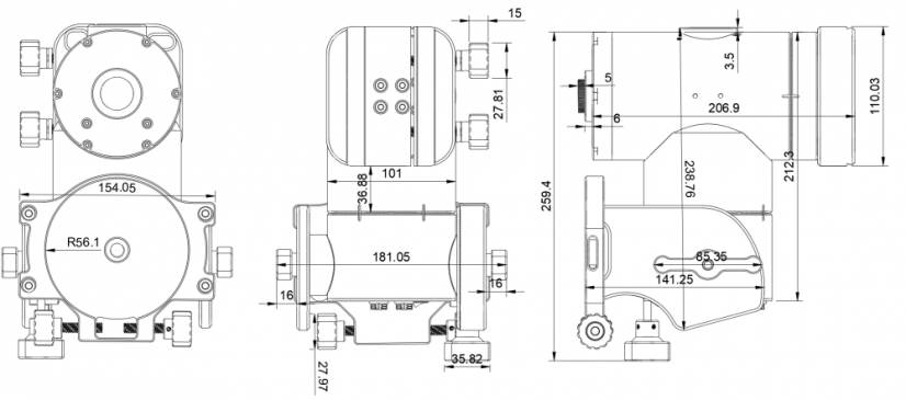 PegasusAstro NYX-101 montáž s harmonickým převodem