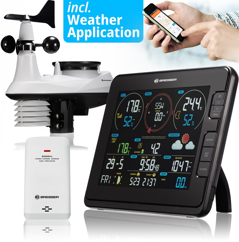 BRESSER Professional WIFI Weather Centre 7in1 | black