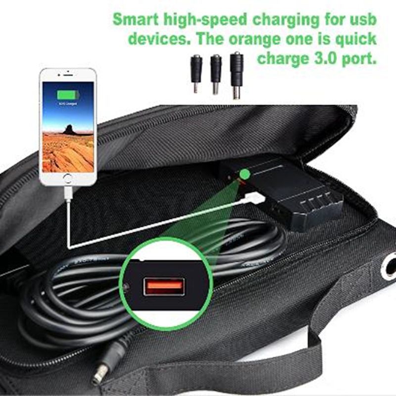BRESSER Mobile Solar Charger 40 Watt - USB a DC output
