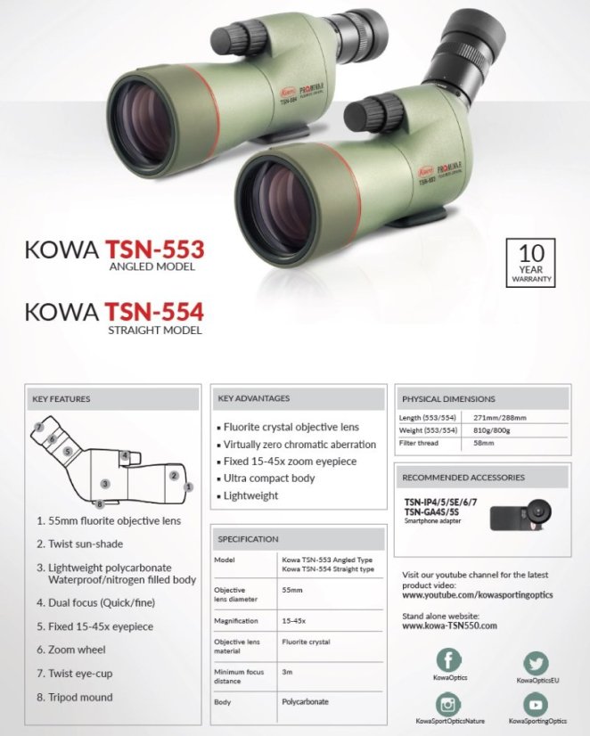 Kowa TSN-553 Prominar 15-45x55 (zalomený)