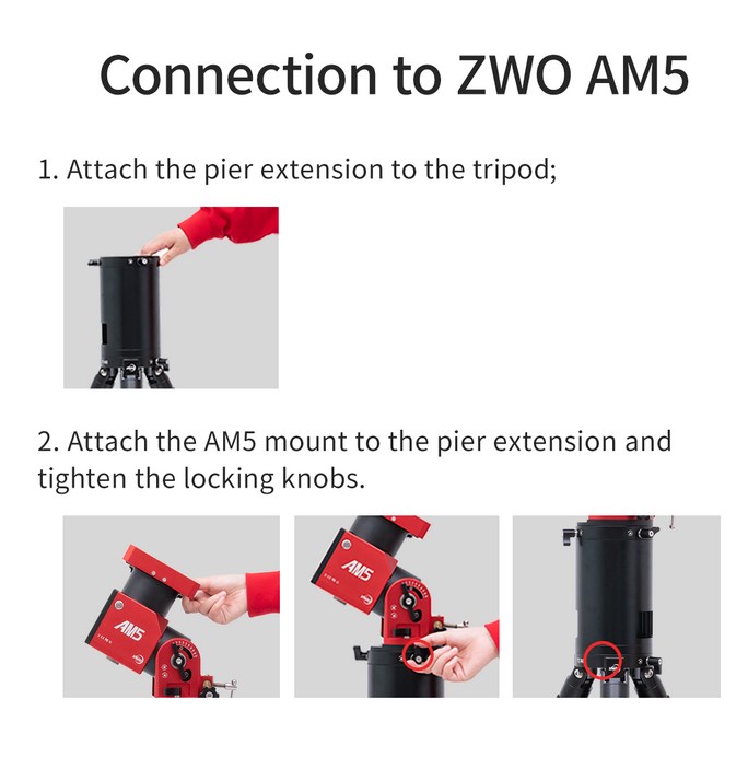 ZWO nástavec PE200 ke stativu TC40 pro montáž AM5