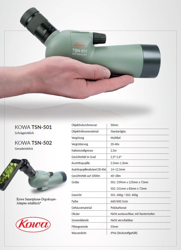 Kowa - TSN-501 20-40x50mm (zalomený)