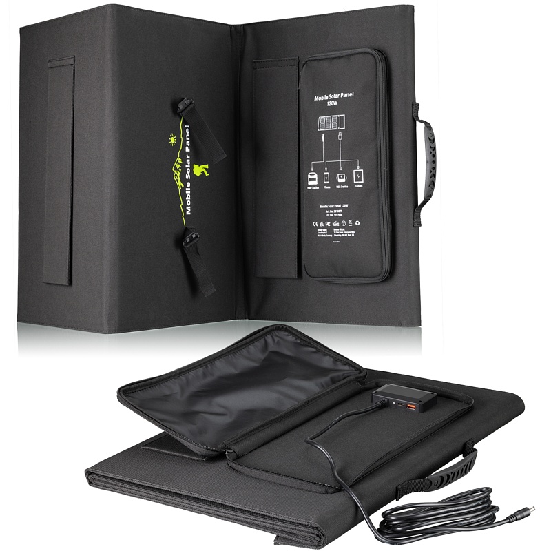 BRESSER Mobile Solar Charger 120 Watt - USB a DC output