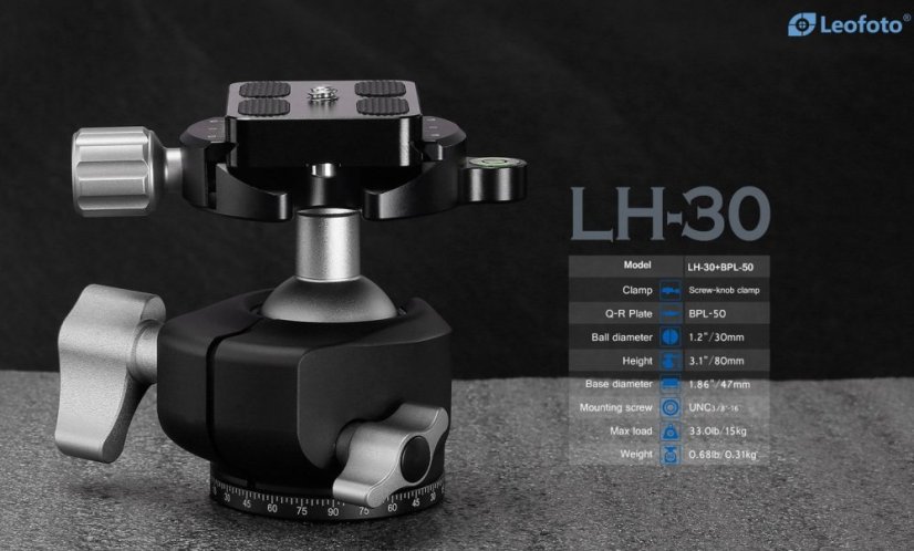 Leofoto - karbonový stativ Ranger LS-255 + kulová hlava LH-30 (8kg/179cm)