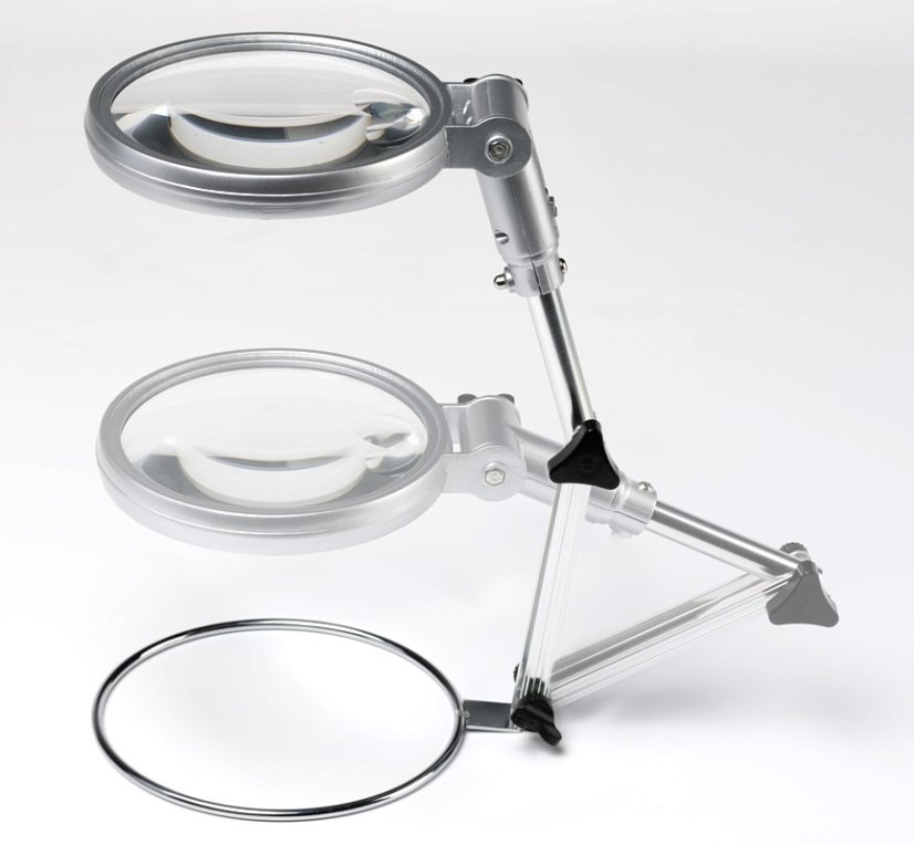 BRESSER stojánková stolní lupa 2x/4x 120mm LED
