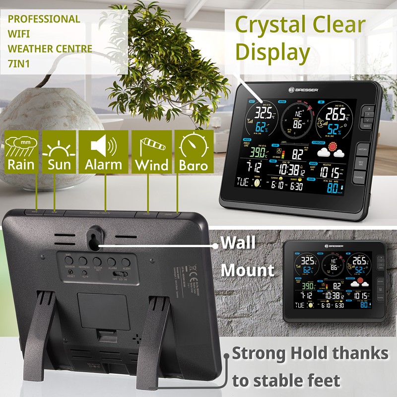BRESSER Professional WIFI Weather Centre 7in1 | black