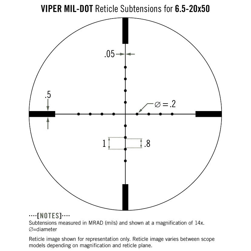 Vortex Viper 6,5-20x50 MilDot (MOA)