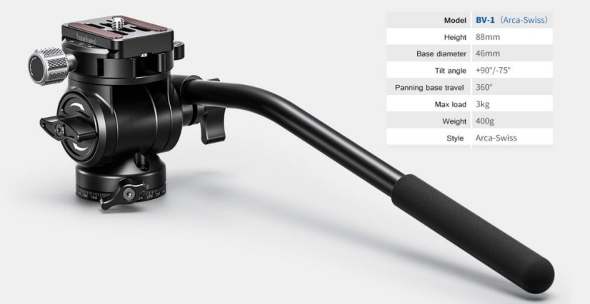 Leofoto - fluidní video hlava BV-1 (3kg)