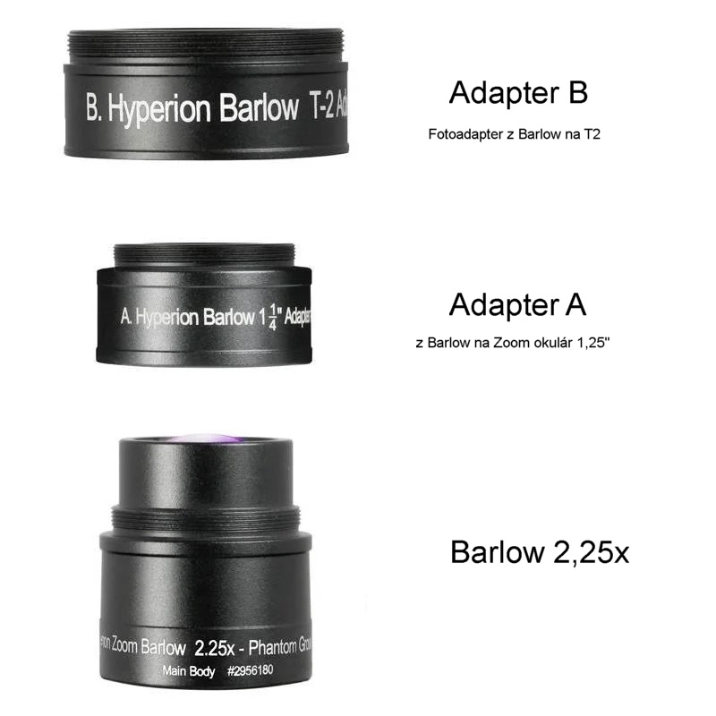 Baader Hyperion 68° 8-24 mm ClickStop Zoom Mark IV (2”&1.25”) + Barlow