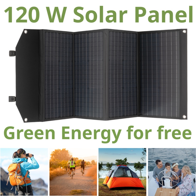 BRESSER Mobile Solar Charger 120 Watt - USB a DC output