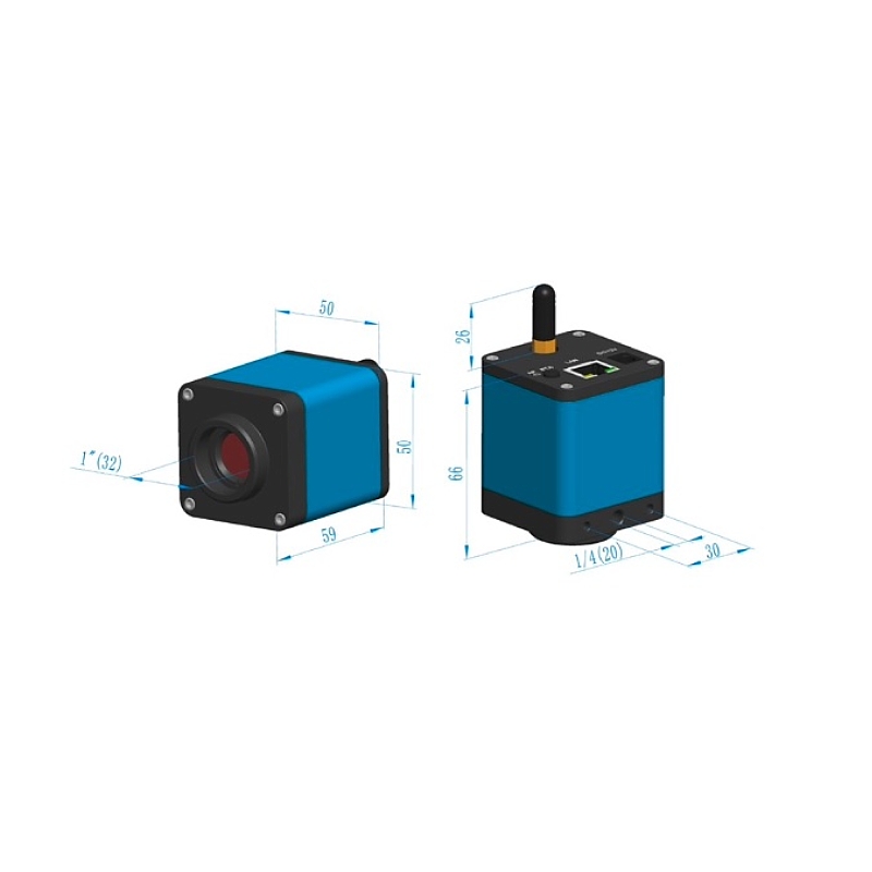 BMS WiFi+LAN (RJ45) kamera 5M CMOS - sada, kalibrační sklíčko