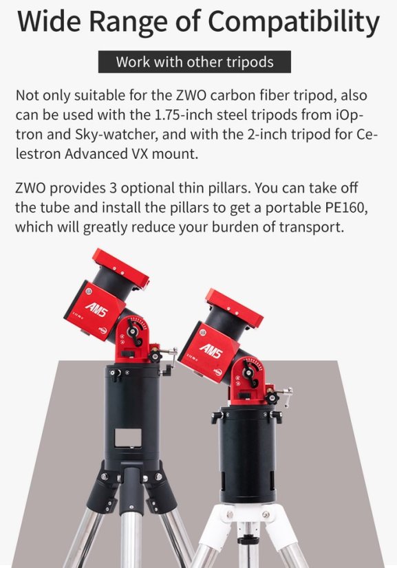 ZWO nástavec PE200 ke stativu TC40 pro montáž AM5