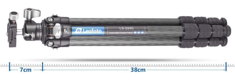 Leofoto - karbonový stativ Ranger LS-224 + kulová hlava LH-25 (6kg/149cm)