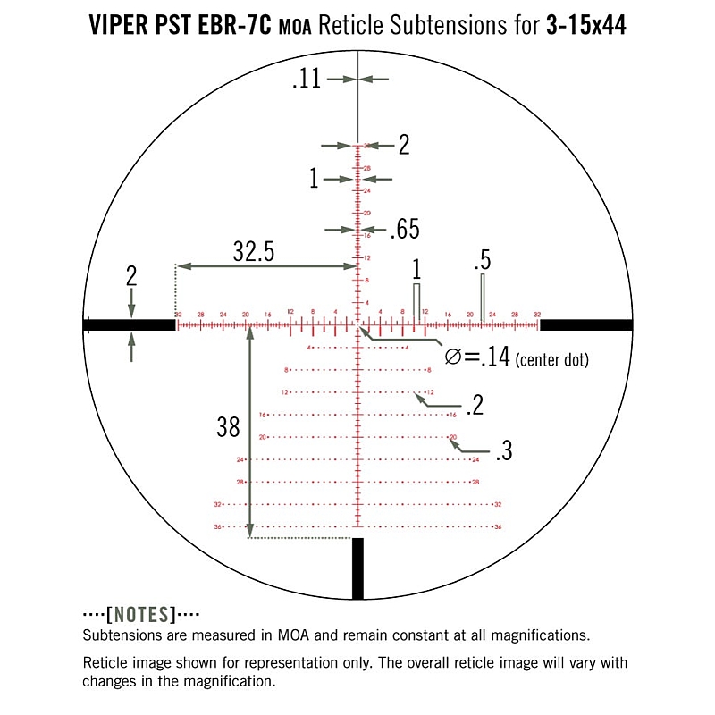 Vortex Viper PST Gen II 3-15x44 FFP EBR-7C (MOA)