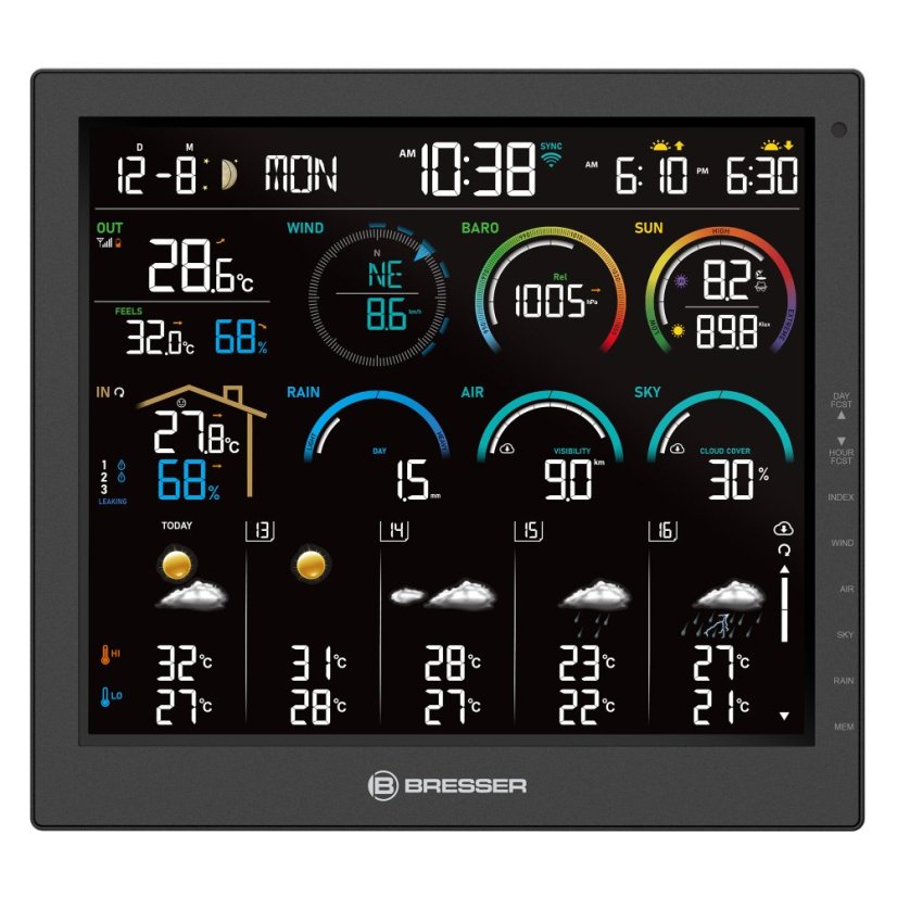 BRESSER 4CAST 10" Wi-Fi Home meteostanice 8-in-1