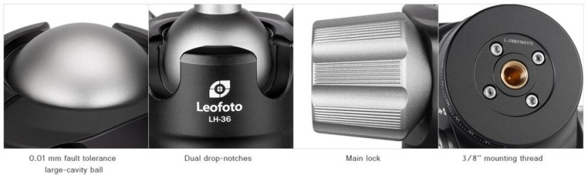 Leofoto - kulová hlava LH-36 + QP-70 (18kg)