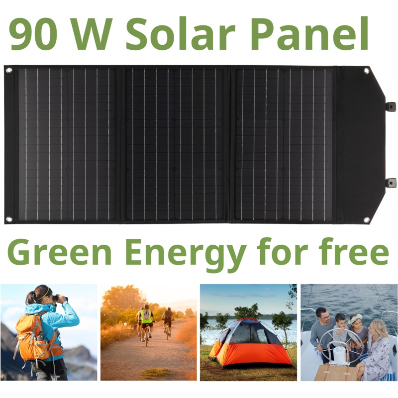 BRESSER Mobile Solar Charger 90 Watt - USB a DC output