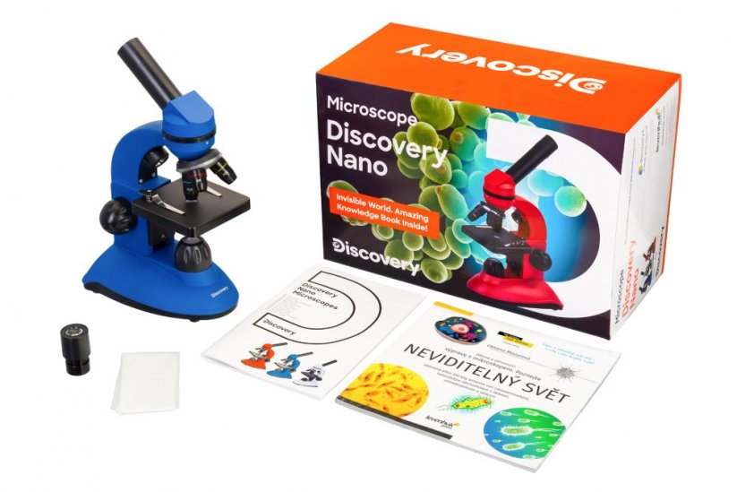 Levenhuk Discovery Nano 40x - 400x | modrý, červený, bílý