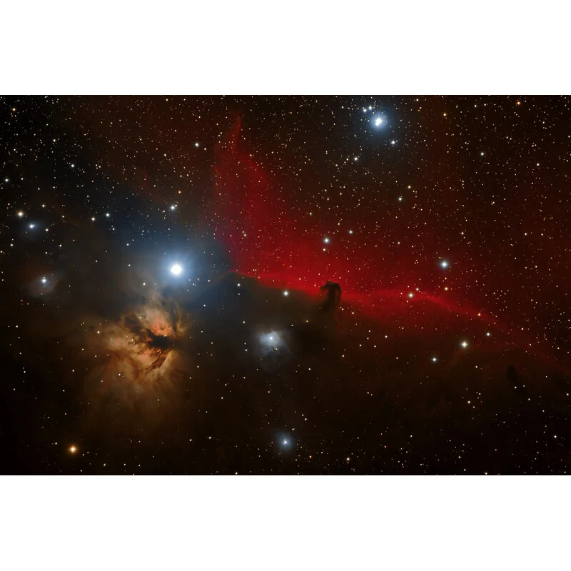 Snímek mlhoviny Koňská hlava pomocí ADC adapteru (Cesar Pinheiro)