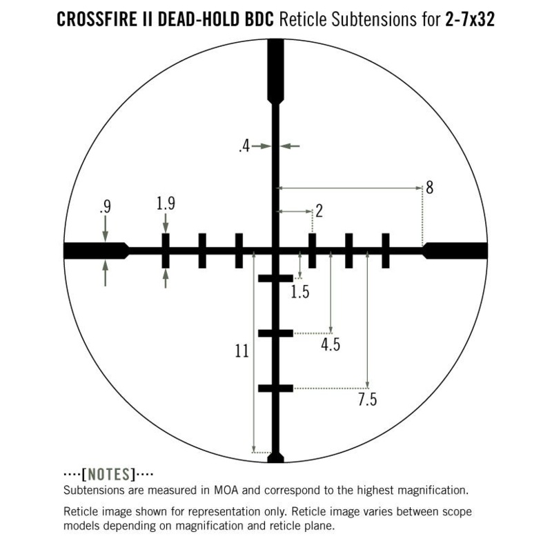 Vortex Crossfire II 2-7x32 Dead-Hold BDC (MOA)