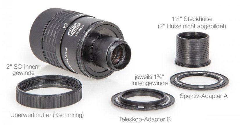 Baader Hyperion 68° 8-24 mm ClickStop Zoom Mark IV (2”&1.25”) + Barlow