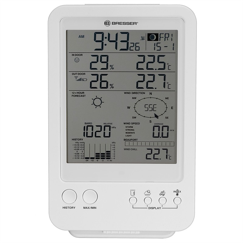 Meteostanice BRESSER Weather Center 5-in-1 (bílá)
