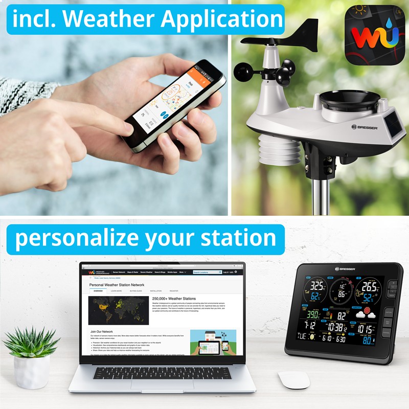 BRESSER Professional WIFI Weather Centre 7in1 | black