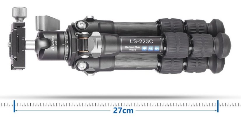 Leofoto - karbonový stativ Ranger LS-223C + LH-25 (10kg/12-37cm)