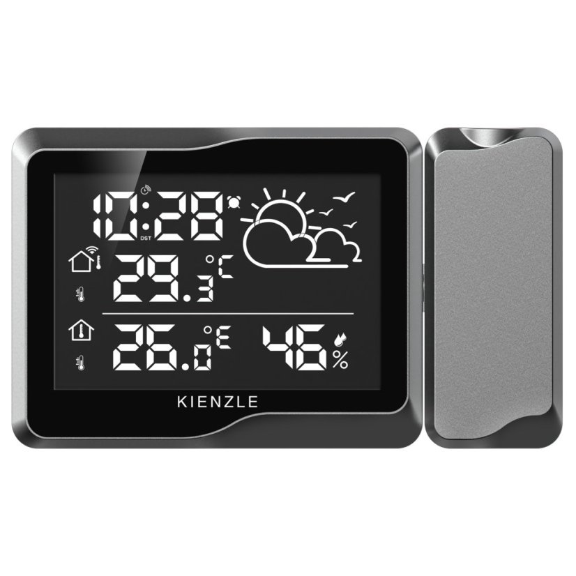 KIENZLE domácí meteo stanice s projekcí (monochromatický LCD)