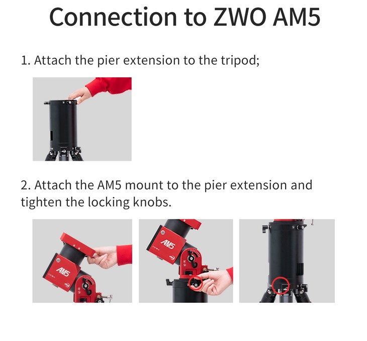 ZWO nástavec PE200 ke stativu TC40 pro montáž AM5