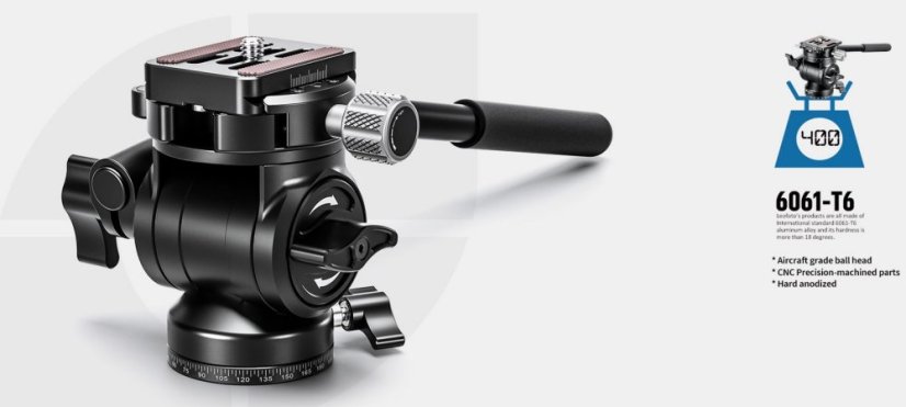 Leofoto - fluidní video hlava BV-1 (3kg)