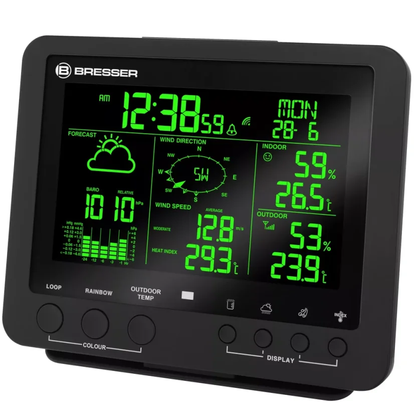 BRESSER 5-in-1 Professional meteostanice s měnitelnými barvami na displeji
