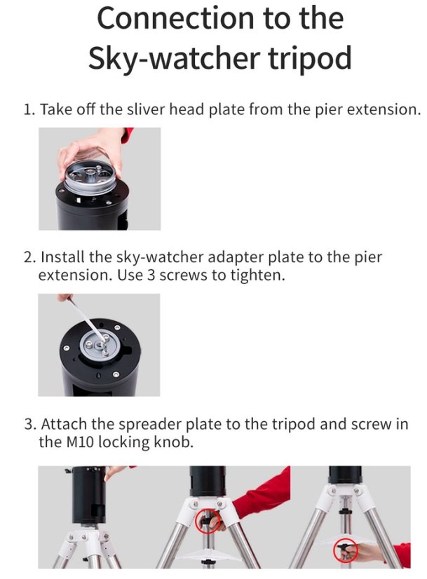 ZWO nástavec PE200 ke stativu TC40 pro montáž AM5