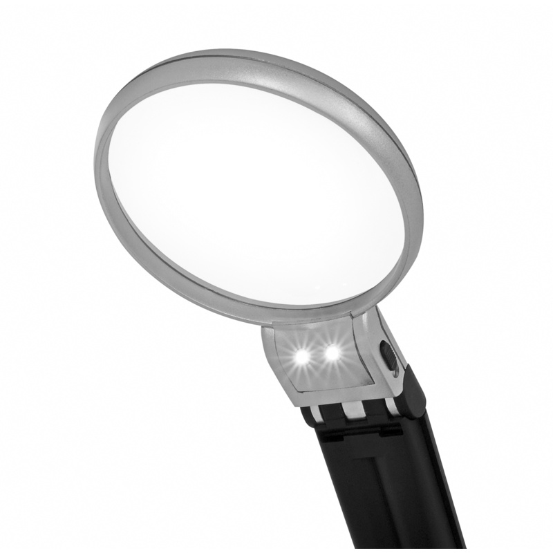 Příruční lupa 2x/4x s LED světlem a stojánkem