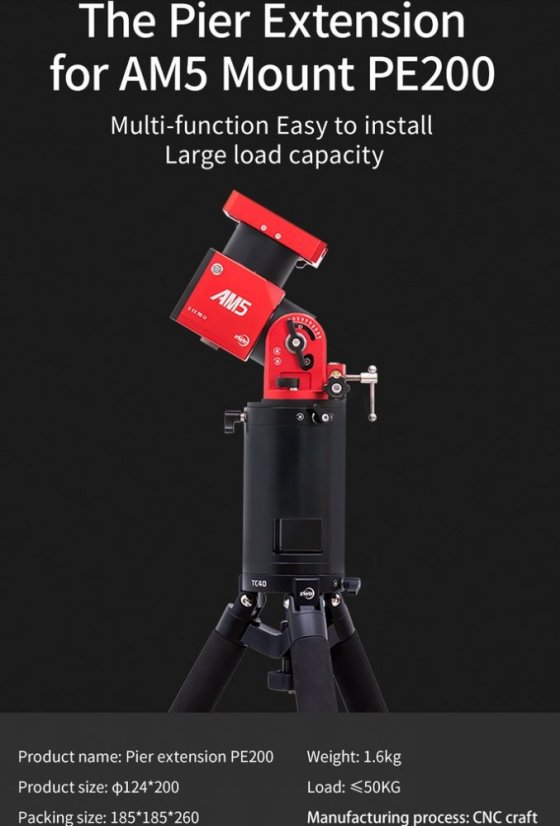 ZWO nástavec PE200 ke stativu TC40 pro montáž AM5