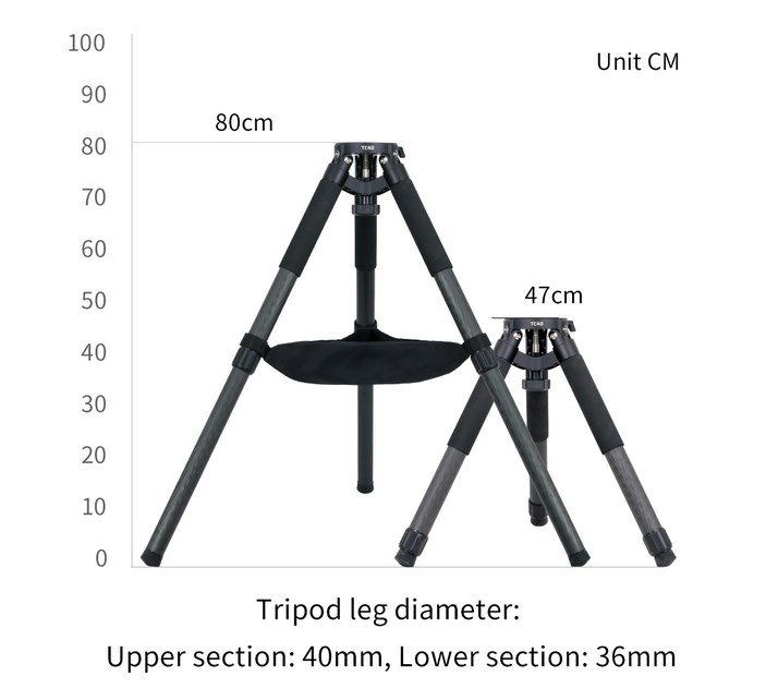 ZWO Stativ TC40 - karbonový stativ 50kg/80cm