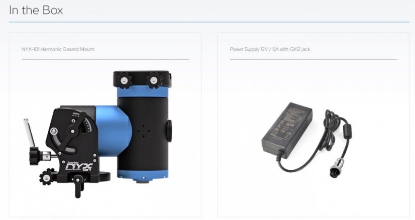 PegasusAstro NYX-101 montáž s harmonickým převodem