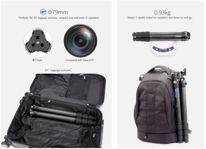 Leofoto - karbonový stativ Ranger LS-254 + kulová hlava LH-30 (8kg/128cm)