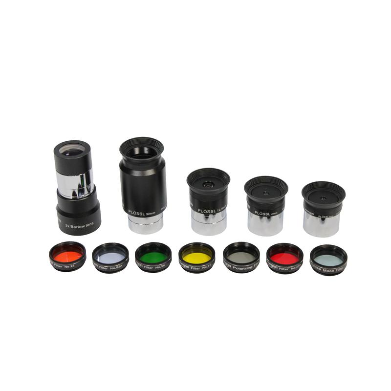 Omegon sada #1 - okuláry, filtry, Barlow, kufřík