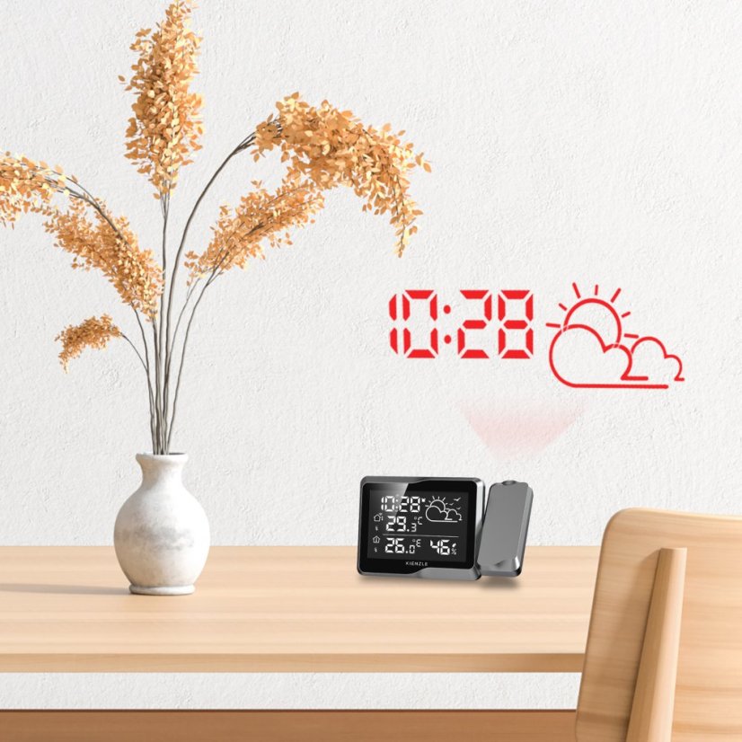 KIENZLE domácí meteo stanice s projekcí (monochromatický LCD)