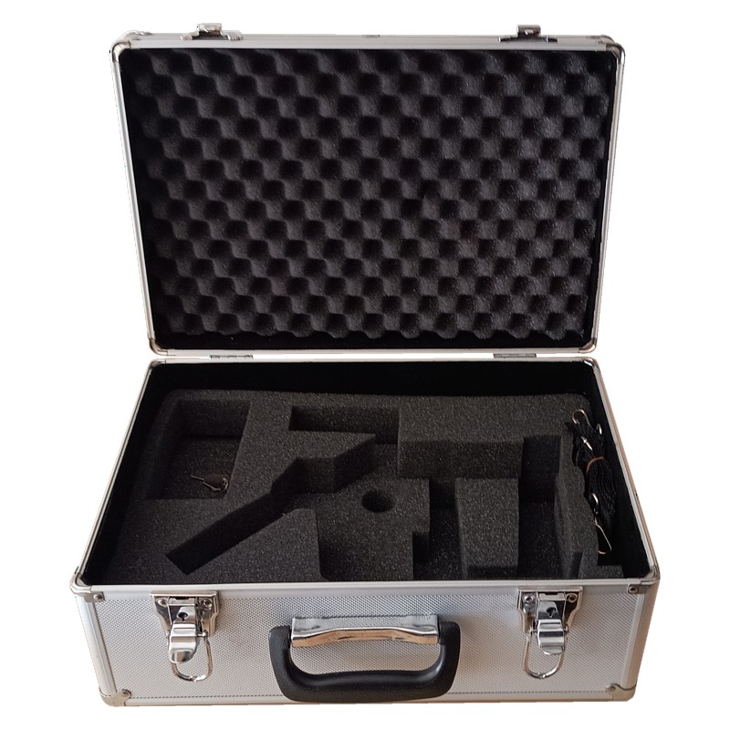 Hliníkový kufřík pro mikroskopy - (střední velikost) - stříbrný