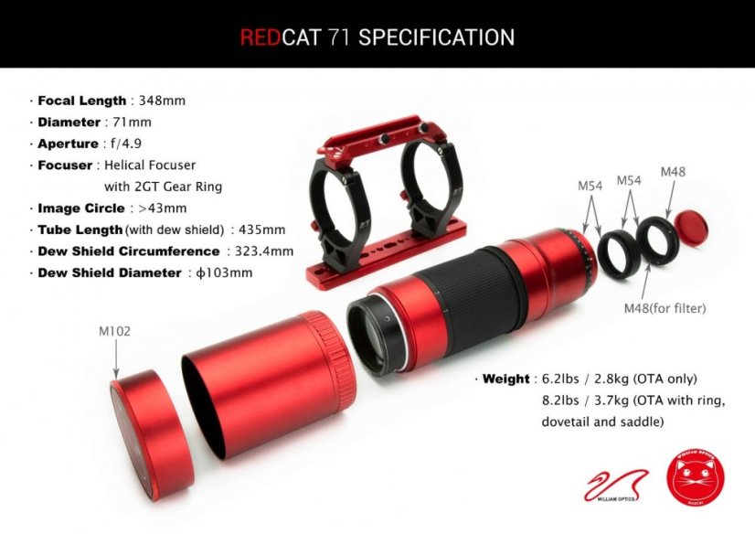 William Optics RedCat 71 Apo 71/350mm OTA