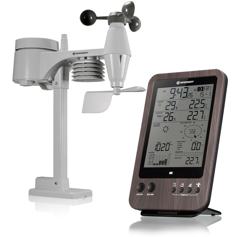 Meteostanice BRESSER Weather Center 5-in-1 (imitace dřevo)