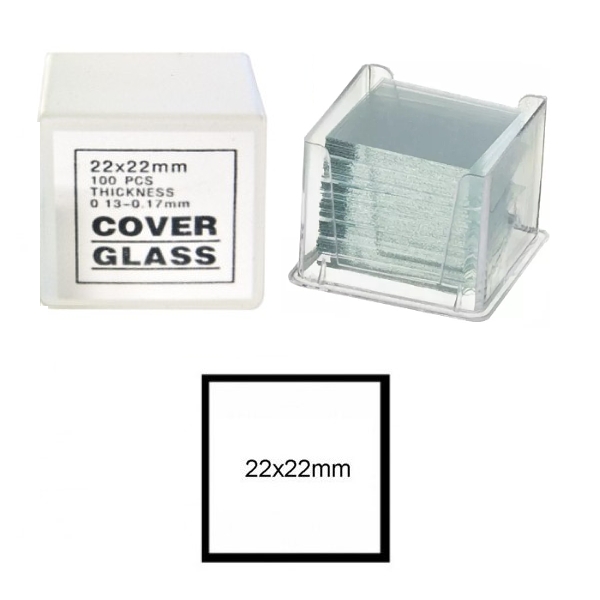 Krycí sklíčka 22 x 22mm - 100ks (0,13-0,17mm)