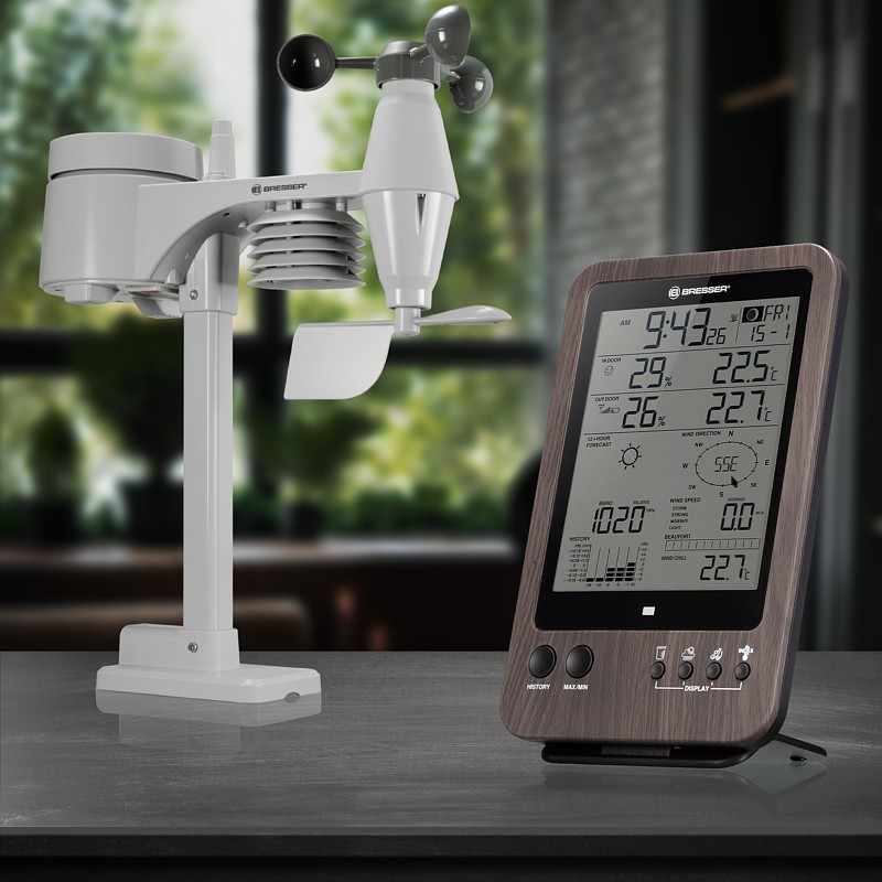 Meteostanice BRESSER Weather Center 5-in-1 (imitace dřevo)