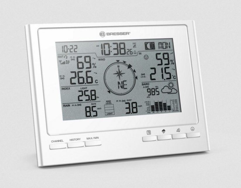 BRESSER 7-in-1 Exclusive Weather Center ClimateScout RC (bílá)