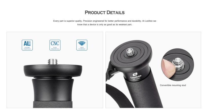 Leofoto - monopod MP-284-C (18kg/53-165cm)
