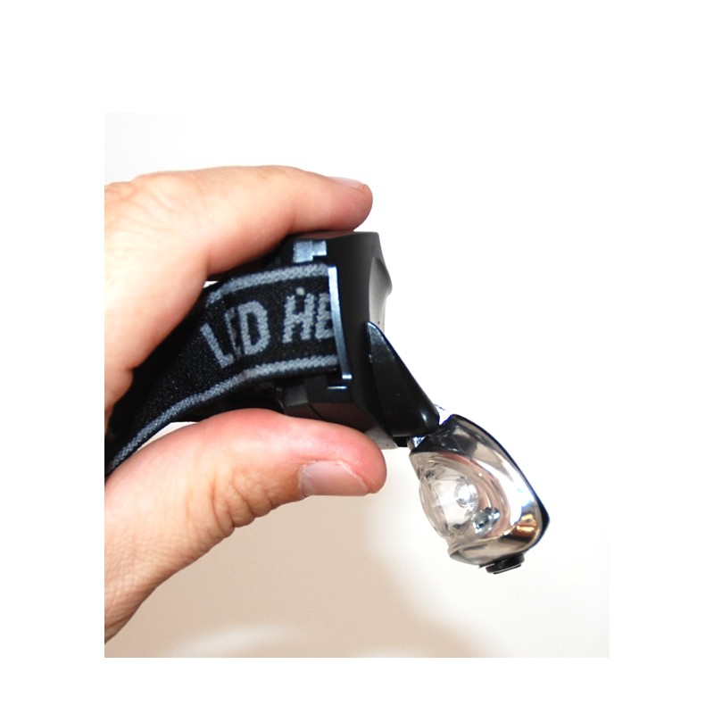 Čelovka s bílým a červeným LED světlem