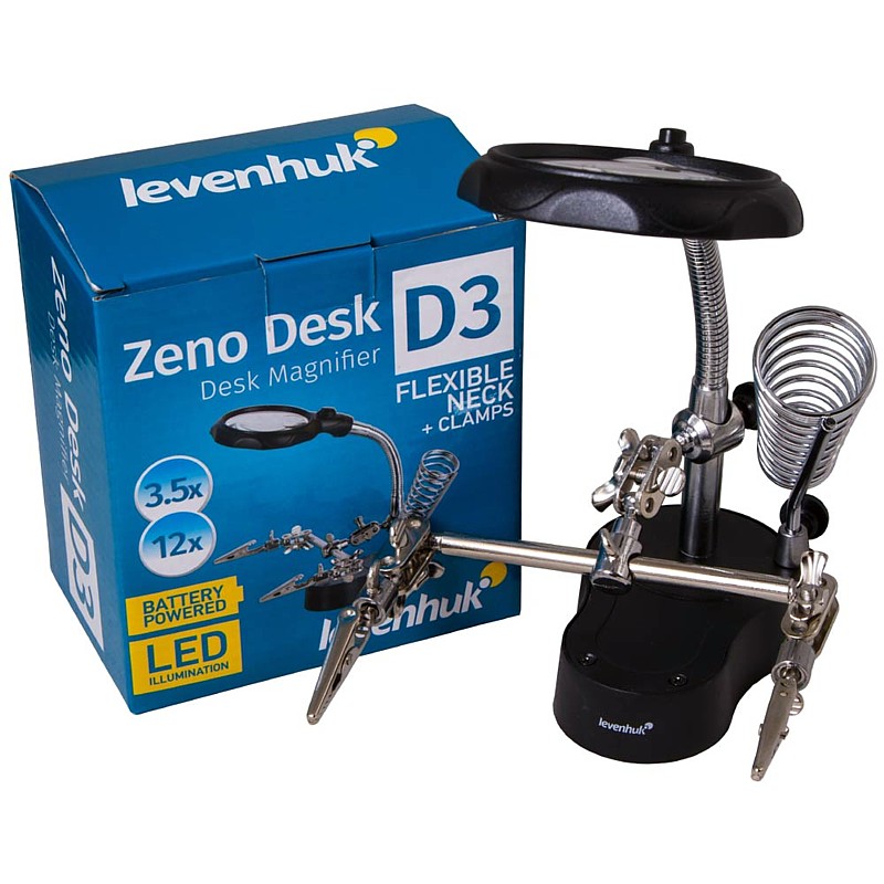 Lupa Levenhuk Zeno Desk D3 LED 3.5x//12x 65mm